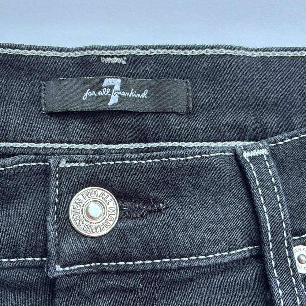7 For All Mankind Black Denim with Contrast Stitching
